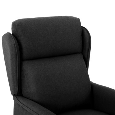 vidaXL Κάθισμα Ανακλινόμενο Μαύρο Ύφασμα 66.5x94x101.5 cm