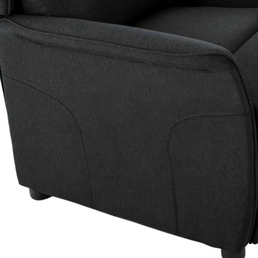 vidaXL Κάθισμα Ανακλινόμενο Μαύρο Ύφασμα 66.5x94x101.5 cm