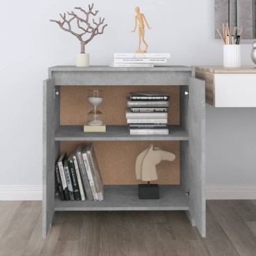 vidaXL Μπουφές Γκρι Σκυροδέματος 70x41x75cm Επεξεργασμένο Ξύλο 1 τεμ.