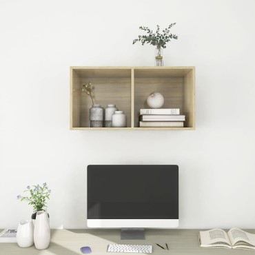 vidaXL Έπιπλο Τηλεόρασης Κρεμαστό Sonoma Δρυς 37x37x72cm Επεξ. Ξύλο