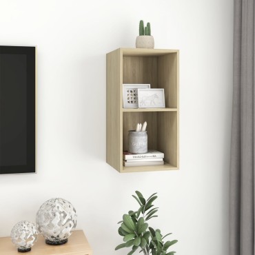 vidaXL Έπιπλο Τηλεόρασης Κρεμαστό Sonoma Δρυς 37x37x72cm Επεξ. Ξύλο