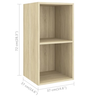 vidaXL Έπιπλο Τηλεόρασης Κρεμαστό Sonoma Δρυς 37x37x72cm Επεξ. Ξύλο