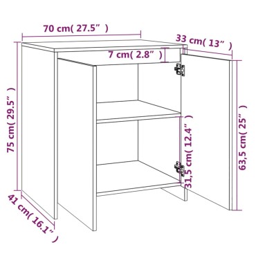 vidaXL Μπουφές Sonoma Δρυς 70x41x75cm από Επεξεργασμένο Ξύλο 1 τεμ.