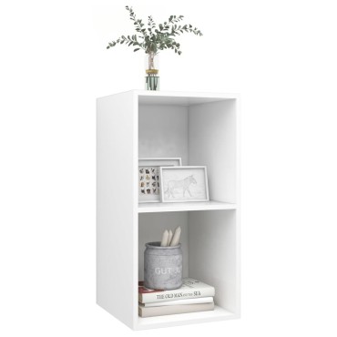vidaXL Έπιπλο Τηλεόρασης Κρεμαστό Λευκό 37x37x72cm από Επεξ. Ξύλο