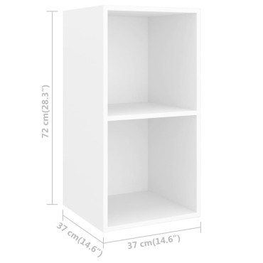 vidaXL Έπιπλο Τηλεόρασης Κρεμαστό Λευκό 37x37x72cm από Επεξ. Ξύλο