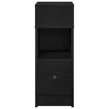 vidaXL Κομοδίνο με συρτάρι Μαύρο 25x31x66cm 1 τεμ.