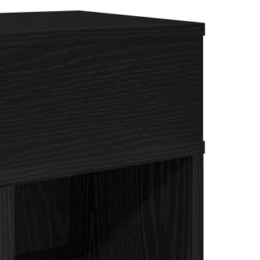 vidaXL Κομοδίνο με συρτάρι Μαύρο 25x31x66cm 1 τεμ.