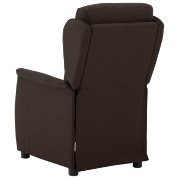 vidaXL Πολυθρόνα Ανακλινόμενη Σκούρο Καφέ 67,5x93,5x101,5cm Ύφασμα