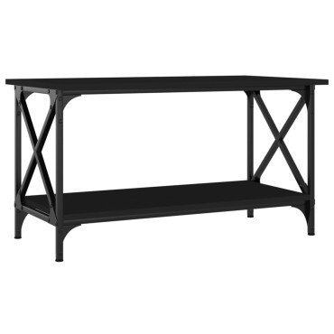 vidaXL Τραπεζάκι Σαλονιού Μαύρο 80x45x45cm Επεξεργασμένο Ξύλο+Σίδηρος 1 τεμ.