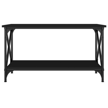 vidaXL Τραπεζάκι Σαλονιού Μαύρο 80x45x45cm Επεξεργασμένο Ξύλο+Σίδηρος 1 τεμ.