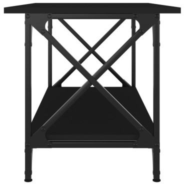 vidaXL Τραπεζάκι Σαλονιού Μαύρο 80x45x45cm Επεξεργασμένο Ξύλο+Σίδηρος 1 τεμ.