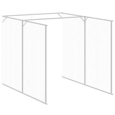vidaXL Σπιτάκι Σκύλου με Αυλή Αν. Γκρι 165x1271x181 εκ Γαλβαν. Χάλυβας