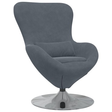 vidaXL Πολυθρόνα Αυγού Dark Grey Velvet
