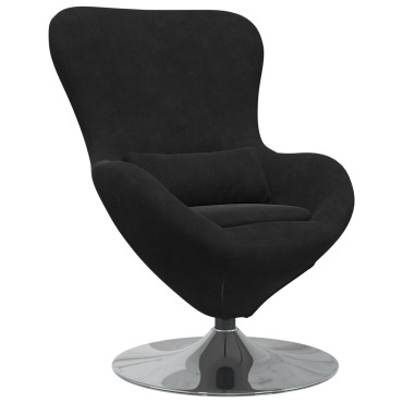 vidaXL Κάθισμα-αυγό Μαύρο Βελούδο 63x73x90cm