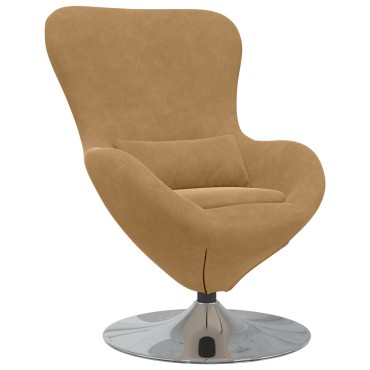 vidaXL Πολυθρόνα Αυγού Brown Βελούδο