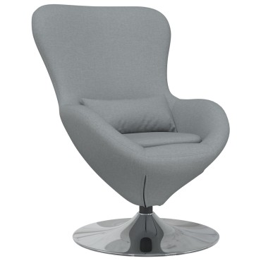 vidaXL Πολυθρόνα Αυγού Light Grey Fabric
