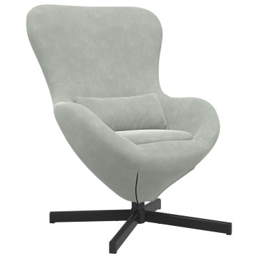 vidaXL Πολυθρόνα Αυγού Light Grey Velvet