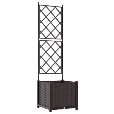 vidaXL Γλάστρα Κήπου με Πλέγμα Καφέ 40x40x143 εκ