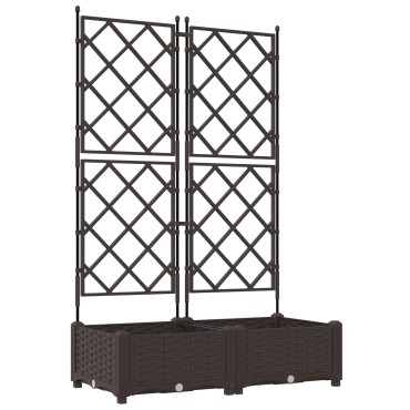 vidaXL Φυτευτής Κήπου με Πέταλο 2 τμχ Καφέ 80x40x125.5 εκ