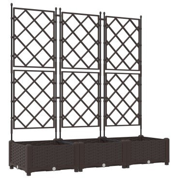 vidaXL gataXL Γλάστρα Κήπου με Πλέγμα 3 τμχ Καφέ 120x40x125.5 εκ.