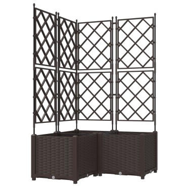 vidaXL Γλάστρα Κήπου με Πλέγμα 3 τμχ Καφέ 80x80x143 εκ