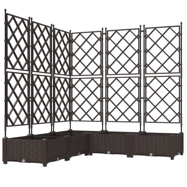 vidaXL Γλάστρα Κήπου με Πλέγμα 5 τμχ Καφέ 120x120x125,5 εκ