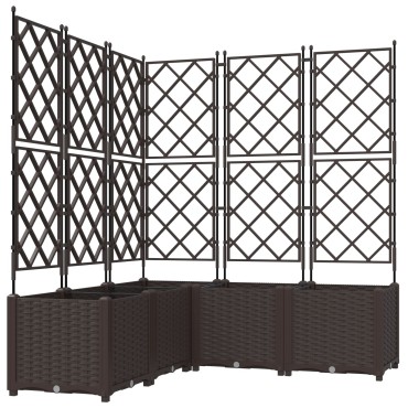vidaXL Γλάστρα κήπου με πλέγμα 5 τεμ Καφέ 120x120x143 εκ