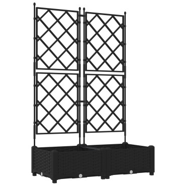 vidaXL Γλάστρα Κήπου με Πρέσβεια 2 τεμ Μαύρη 80x40x125.5 εκ.