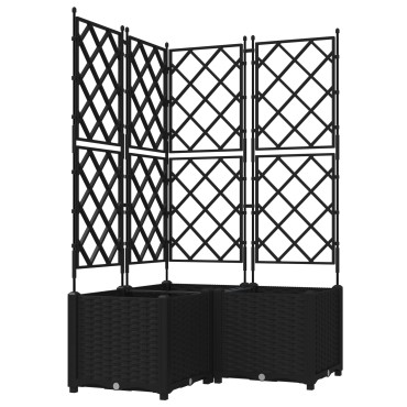 vidaXL Γλάστρα Κήπου με Πλέγμα 3 τεμ Μαύρη 80x80x143 εκ