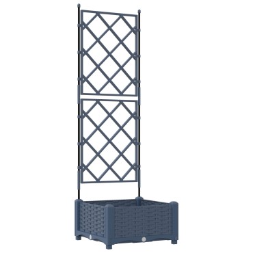 vidaXL Γλάστρα Κήπου με Πλέγμα Γκρι 40x40x125.5 εκ