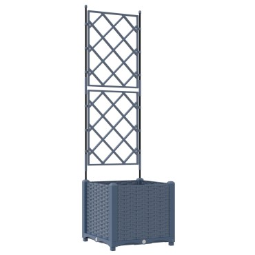 vidaXL Γλάστρα Κήπου με Πλέγμα Γκρι 40x40x143 εκ