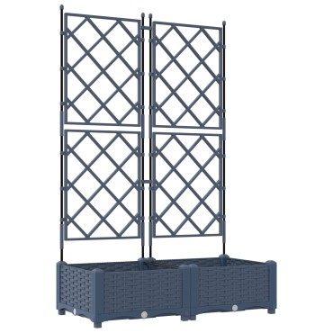 vidaXL Γλάστρα Κήπου με Πλέγμα 2 τεμ Γκρι 80x40x125,5 εκ