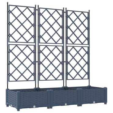 vidaXL Γλάστρα Κήπου με Πλέγμα 3 τμχ Γκρι 120x40x125.5 εκ.