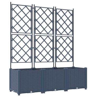 vidaXL Γλάστρα Κήπου με Πλέγμα 3 τμχ Γκρι 120x40x143 εκ