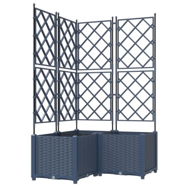 vidaXL Γλάστρα Κήπου με Πέργκολα 3 τεμ Γκρι 80x80x143 εκ