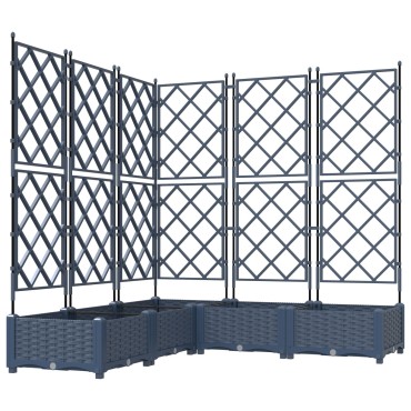 vidaXL Γλάστα Κήπου με Πλέγμα 5 τμχ Γκρι 120x120x125.5 εκ