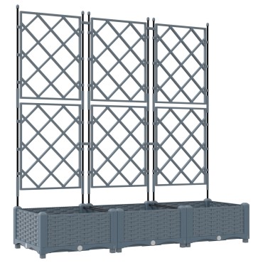 vidaXL Γλάστρα κήπου με πλέγμα 3 pcs Ανοιχτό Γκρι 120x40x125.5 εκ.