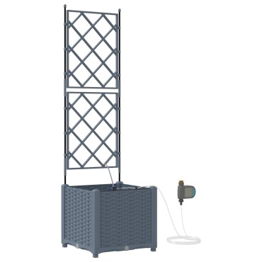 vidaXL Γλάστρα Κήπου 2 τμχ. Ανοιχτό Γκρι 40 x 40 x 142 cm PP