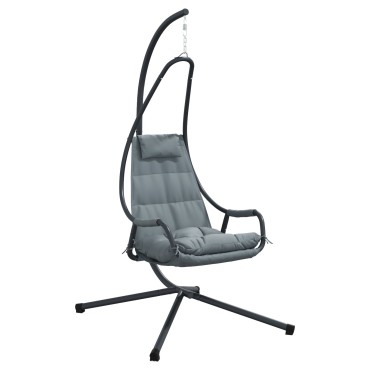 vidaXL Κρεμαστή καρέκλα αυγό Ανθρακί 94 x 107 x 196,5 εκ. Ατσάλι