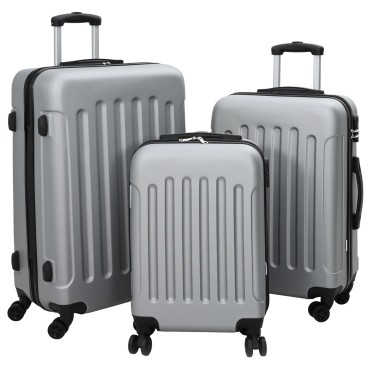 vidaXL Σετ βαλιτσών 3 τεμάχια Ανθεκτική Ασημί 20'' 24'' 28'' ABS