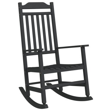 vidaXL Κουνιστή καρέκλα Κήπου Μαύρη 65x84x114cm HDPE