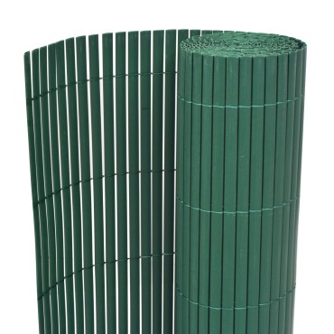vidaXL Διπλής Όψης Φράχτης Κήπου PVC 150x500cm Γκρι Πράσινο Πλαστικό