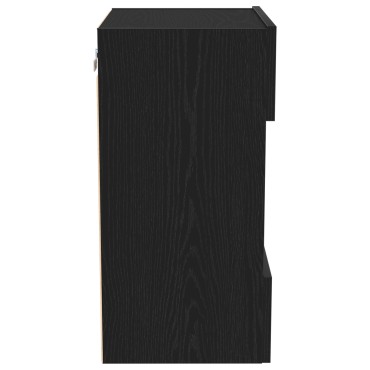 vidaXL LED Κατασκευή τηλεόρασης 2 τεμ. Μαύρη Δρυς 40x30x60,5cm Επεξεργασμένο ξύλο