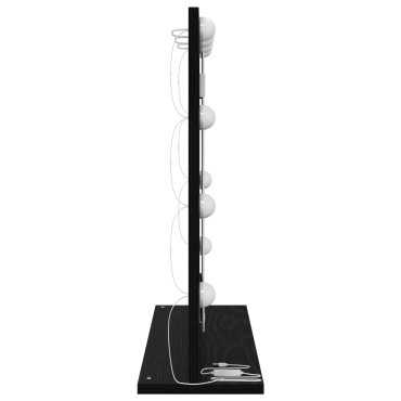 vidaXL Καθρέφτης Vanity με LED Φώτα Μαύρο Δρύς 60x55x18 εκ.