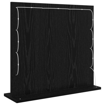 vidaXL Καθρέφτης Vanity με LED Φώτα Μαύρο Δρύς 60x55x18 εκ.