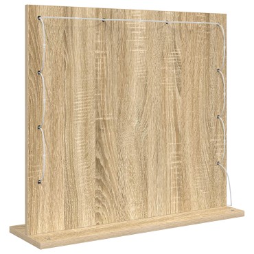 vidaXL Καθρέφτης Vanity με Φώτα LED Sonoma Oak 60x55x18 εκ.