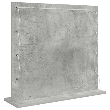 vidaXL Καθρέφτης Vanity με LED Φώτα Γκρι Σκυρόδεμα 60x55x18 εκ.