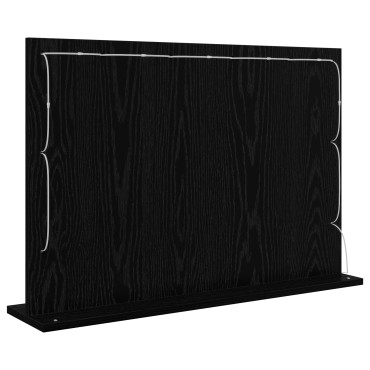 vidaXL Καθρέφτης Μακιγιάζ με LED Φώτα Μαύρη Δρυς 80x55x18 εκ