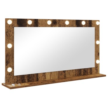 vidaXL Καθρέφτης Vanity Παλιό ξύλο Ξύλο και Γυαλί 100 x 55 x 18 εκ