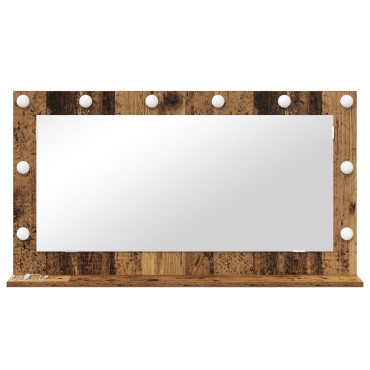 vidaXL Καθρέφτης Vanity Παλιό ξύλο Ξύλο και Γυαλί 100 x 55 x 18 εκ